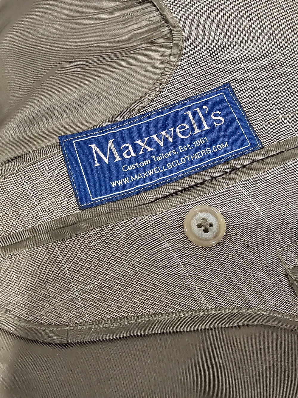 Maxwell’s Custom Tailored Brown Windowpane Blazer Wool Sport Coat 46R Classic - Picture 10 of 13